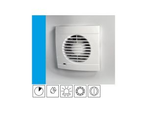 Wentylator domowy SAFIRO 100 WCH+ (LK) czujnik wilgoci i timer, kontrolka LED, klapka zwrotna, fi 100 mm, kolor biały
