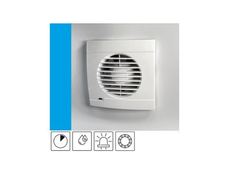 Wentylator domowy Aero RK100HT czujnik wilgoci i z opóźnieniem czasowym, kontrolka LED, łożysko kulkowe, fi 100 mm, kolor biały