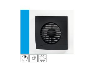 Wentylator domowy Vulkan RS100HT Onyx czujnik wilgotności z opóźnieniem czasowym, kontrolka LED, fi 100 mm, kolor czarny