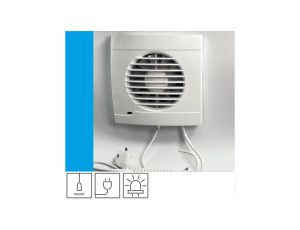 Wentylator domowy Vulkan RS100 przewód z wtyczką, kontrolka LED, fi 100 mm, kolor biały