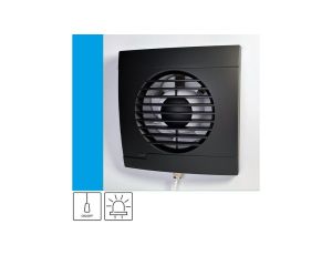 Wentylator domowy Aero RS100P Onyx przełącznik pociągany, kontrolka LED, fi 100 mm, kolor czarny