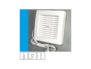 Wentylator domowy Atol 120A przewód z wtyczką, automatyczna żaluzja, fi 120 mm, kolor biały