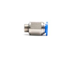 Złączka pneumatyczna wtykowa prosta do węża fi 10 mm, G 1/4 GZ, mosiądz niklowany