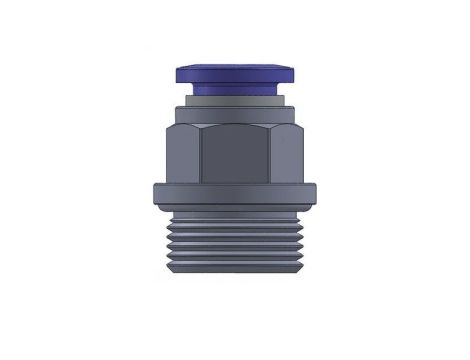 Złączka wtykowa prosta z gwintem metrycznym do węża fi 8 mm, M18x1,5 GZ, mosiądz niklowany