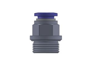 Złączka wtykowa prosta z gwintem metrycznym do węża fi 12 mm, M20x1,5 GZ, mosiądz niklowany
