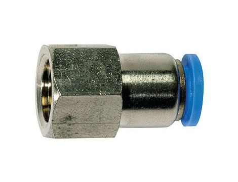 Złączka pneumatyczna wtykowa prosta do węża fi 8 mm, G 1/8 GW, mosiądz niklowany