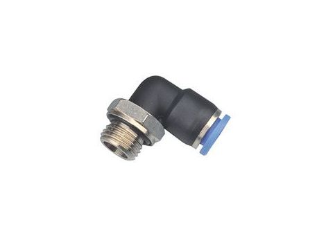 Złączka pneumatyczna kątowa obrotowa niska G 3/8 GZ do węża 4 mm, tworzywo sztuczne