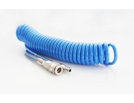 Wąż spiralny pneumatyczny 12x8 mm z szybkozłączami DN7,2 długość 5 m - 4