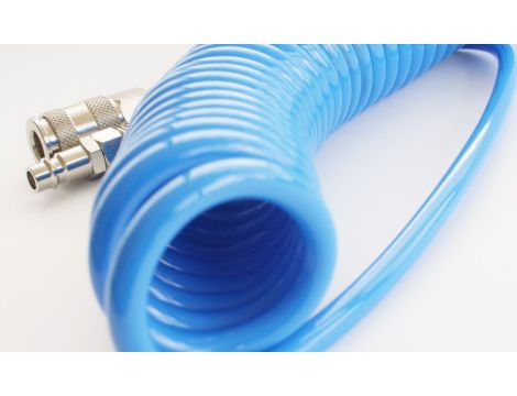 Wąż spiralny pneumatyczny 12x8 mm z szybkozłączami DN7,2 długość 5 m - 5