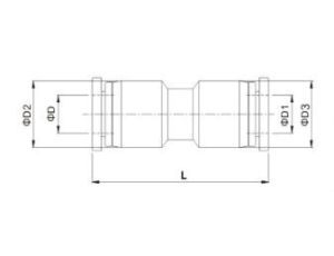 Złączka pneumatyczna wtykowa prosta przelotowa do węża fi 14 mm, tworzywo sztuczne - image 2