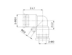 Złączka pneumatyczna wtykowa kątowa do węża fi 6 mm, tworzywo sztuczne - image 2