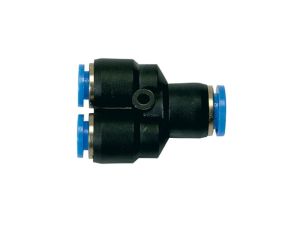 Trójnik pneumatyczny redukcyjny wtykowy typu Y do węża 1x12 mm, 2x8 mm, tworzywo sztuczne