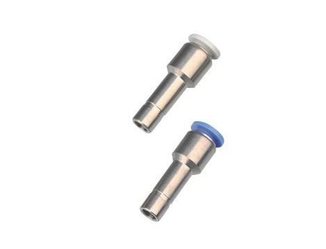 Redukcja do złączki wtykowej pneumatycznej wtyk 8 mm pod wąż fi 4 mm, mosiądz niklowany