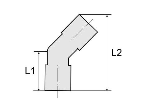 Złączka pneumatyczna wtykowa kątowa 45° G 3/8 GZ do węża fi 6 mm, tworzywo sztuczne - 2