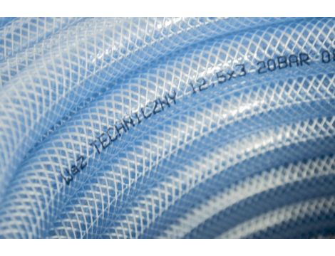 Wąż z tworzywa przezroczysty PVC techniczny fi 12,5x3 mm, 20 bar, zbrojony, rolka 25 m - 3