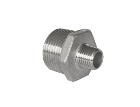 Nypel redukcyjny nierdzewny R 1 GZ - R 1/2 GZ, stal 316