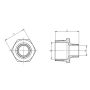 Nypel redukcyjny nierdzewny R 3/8 GZ - R 1/4 GZ, stal 316 - 3