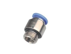 Złączka pneumatyczna wtykowa prosta okrągła do węża fi 12 mm, G 1/4 GZ, mosiądz niklowany