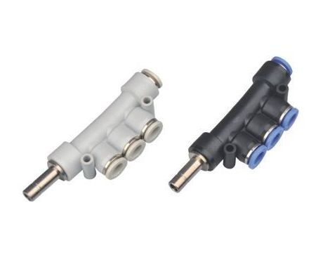 Rozdzielacz pneumatyczny wtykowy wielosegmentowy wtyk 6 mm pod wąż fi 3x4 mm