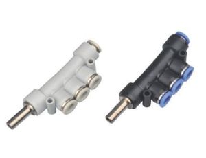 Rozdzielacz pneumatyczny wtykowy wielosegmentowy wtyk 8 mm pod wąż fi 3x6 mm