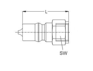 Króciec szybkozłącza hydraulicznego ISO B obustronnie odcinający, G 1/8 GW, stal ocynk, NBR - image 2