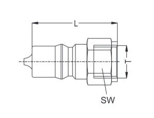 Króciec szybkozłącza hydraulicznego ISO B obustronnie odcinający, G 1/2 GW, mosiądz, NBR - image 2