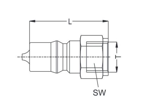 Króciec szybkozłącza hydraulicznego ISO B obustronnie odcinający, G 1/2 GW, mosiądz, NBR - 2