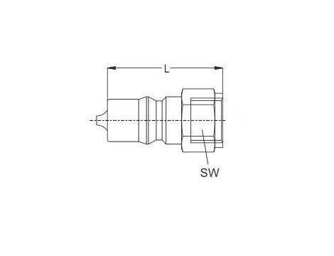 Króciec szybkozłącza hydraulicznego ISO B obustronnie odcinający, G 1/2 GW, stal ocynk, NBR - 2