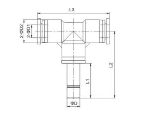 Trójnik pneumatyczny wtykowy redukcyjny typu T wtyk 10 mm pod wąż 8 mm, tworzywo sztuczne - image 2