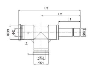 Złączka pneumatyczna wtykowa T wtyk 10 mm pod wąż fi 10 mm, tworzywo sztuczne - image 2