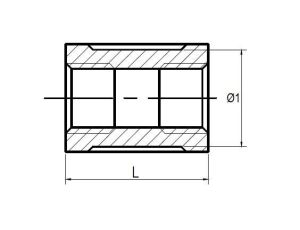 Mufa gwintowana nierdzewna G 1 1/4 GW, stal 316 - image 2