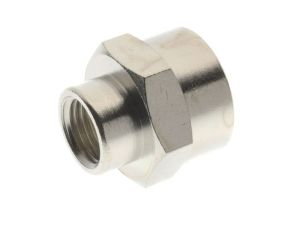 Mufa gwintowana redukcyjna G 3/8 GW - G 1/2 GW, mosiądz niklowany