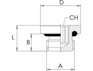 Korek gwintowany z oringiem G 3/8 GZ, pod imbus, mosiądz niklowany - image 2