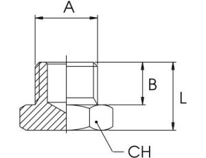 Korek gwintowany 6-kątny G 3/8 GZ, mosiądz niklowany - image 2