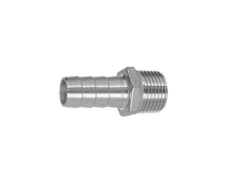 Króciec gwintowany nierdzewny choinka do węża fi 3/8 cala, R 3/8 GZ , stal 316