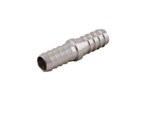 Łącznik prosty karbowany przelotowy, choinka do węża fi 10 mm, mosiądz niklowany - image 2