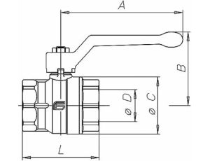 Zawór kulowy G 1/2 GW - G 1/2 GZ PN25, mosiądz niklowany, PTFE - image 2