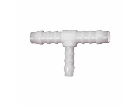 Trójnik karbowany redukcyjny typu T, choinka do węża fi 2 x 12 mm - 1 x 8 mm, POM