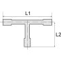 Trójnik karbowany redukcyjny typu T, choinka do węża fi 2 x 12 mm - 1 x 8 mm, POM - 3