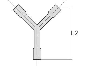 Trójnik karbowany typu Y choinka do węża fi 16 mm, tworzywo sztuczne POM - image 2