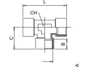 Trójnik gwintowany typu T WWW, 3 x G 1/2 GW, mosiądz niklowany - image 2