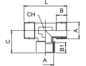 Trójnik gwintowany typu T ZWZ 2 x G 1/8 GZ - G 1/8 GW, mosiądz niklowany - image 2