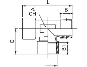 Trójnik gwintowany typu T WWZ 2 x G 1/2 GW - G 1/2 GZ, mosiądz niklowany - image 2