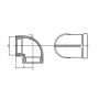 Kolanko gwintowane nierdzewne G 1/8 GW, stal 316 - 3