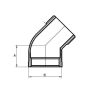 Kolanko gwintowane nierdzewne 45 stopni G 1/2 GW/GZ, stal 316 - 4