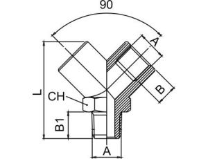 Trójnik gwintowany typu Y WZW, rozgałęźnik gwintowany 2 x G 1/2 GW - G 1/2 GZ - image 2