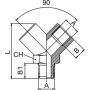 Trójnik gwintowany typu Y WZW, rozgałęźnik gwintowany 2 x G 3/8 GW - G 3/8 GZ - 3