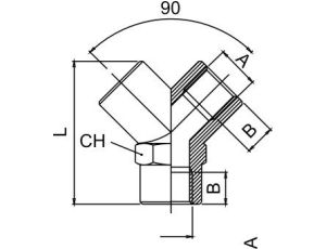 Trójnik gwintowany Y WWW 3 x G 1/2 GW, mosiądz niklowany - image 2