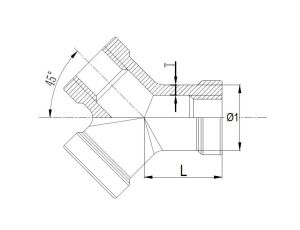 Trójnik nierdzewny gwintowany typu Y WWW 3 x G 1/8 GW, stal 316 - image 2