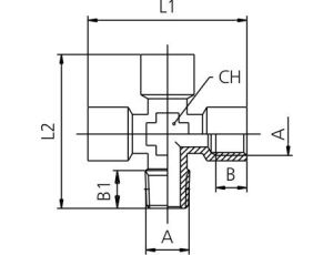 Czwórnik gwintowany ZWWW 3 x G 1/2 GW - G 1/2 GZ, mosiądz niklowany - image 2